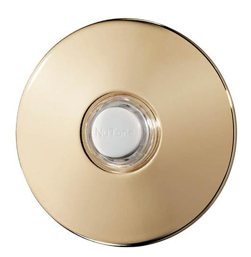 Nutone Pushbutton, Round Stucco Recess Mounted Doorbell - Polished Brass