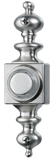Nutone Pushbutton, Lighted Dimensional Surface Mounted Doorbell - Satin Nickel