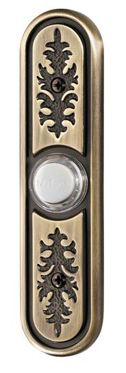 Nutone Pushbutton, Lighted Textured Recess Mounted Doorbell - Antique Brass
