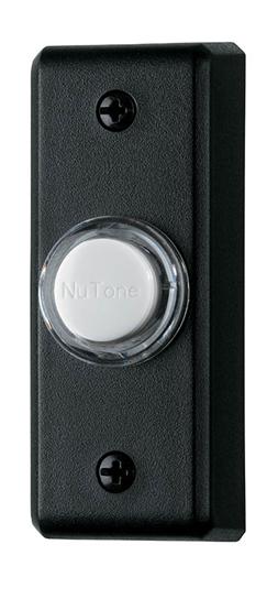 Nutone Pushbutton, Lighted Rectangular Surface Mounted Doorbell - Black
