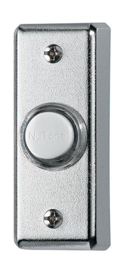 Nutone Pushbutton, Lighted Rectangular Surface Mounted Doorbell - Polished Chrome