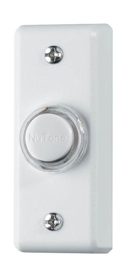 Nutone Pushbutton, Lighted Rectangular Surface Mounted Doorbell - White
