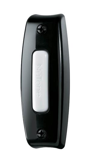 Nutone Pushbutton, Lighted Rectangular Surface Mounted Doorbell - Black