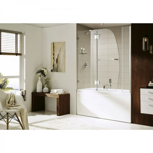 Paragon Bath 0ASBS02-W, SP01 Shower Door, Aurora Lux-E 48" Frameless Pivoting 3/8" - Clear/Chrome