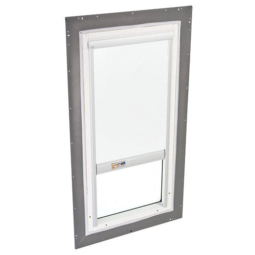 VELUX Skylight, 25 1/2" W x 49 1/2" H Fixed Pan-Flashed w/Tempered LowE3 Glass & Solar-Powered Light Filtering Blind 