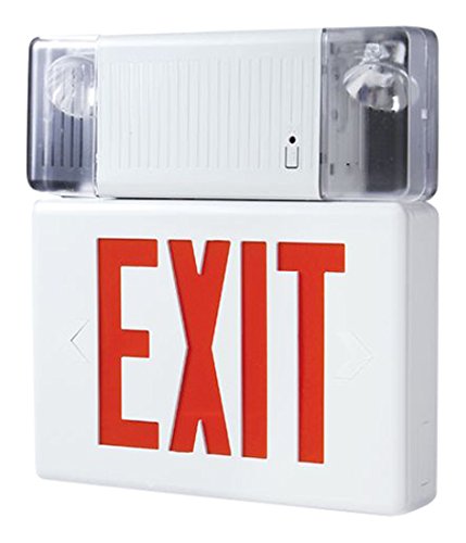 Cooper Lighting RCS8R-3 Sure-Lites LED Exit Sign, SIngle Face, 3 Heads, White with Red Letters