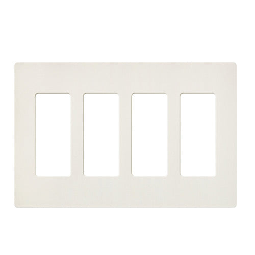 Lutron Electrical Wall Plate, Satin Colors Screwless Decorator, 4-Gang - Biscuit