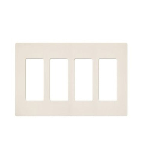 Lutron Electrical Wall Plate, Satin Colors Screwless Decorator, 4-Gang - Eggshell