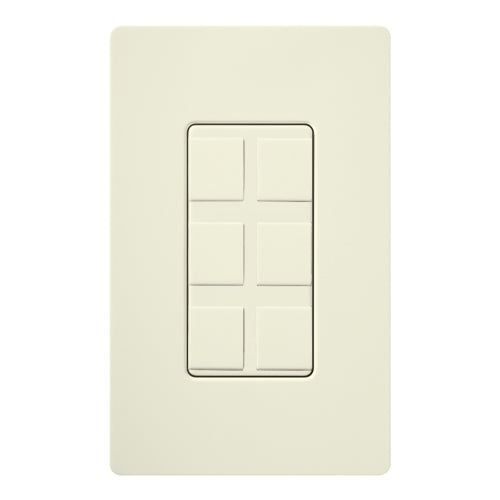 Lutron Electrical Wall Plate, Claro Satin, 6-Port - Biscuit 
