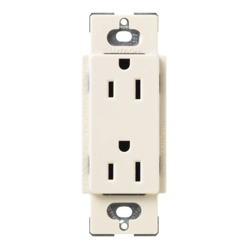 Lutron Electrical Outlet, Satin Colors Duplex Receptacle, 15A - Eggshell