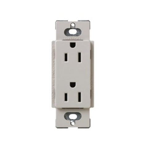 Lutron Electrical Outlet, Satin Colors Duplex Receptacle, 15A - Taupe