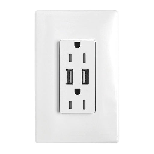 Lutron Electrical Outlet, 15A USB Tamper Resistant Receptacle - Bluestone