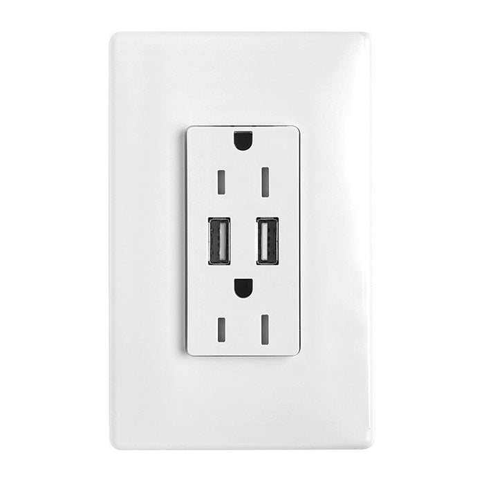Lutron Electrical Outlet, 15A USB Tamper Resistant Receptacle - Hot