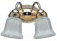 Sea Gull Lighting Bathroom Lighting, 100W, E26 Base, A19 Incandescent, 12" W x 8-1/4" H, 2-Lamp Wall Mount Light Fixture - Polished Brass