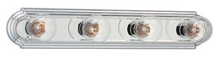 Sea Gull Lighting Bathroom Lighting, 100W, E26 Base, G25, 24" W x 4-3/4" H, 4-Lamp Wall Mount Light Fixture - Chrome
