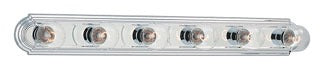 Sea Gull Lighting Bathroom Lighting, 100W, E26 Base, G25, 36" W x 4-3/4" H, 6-Lamp Wall Mount Light Fixture - Chrome