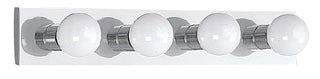 Sea Gull Lighting Bathroom Lighting, 100W, E26 Base, G25, 4-1/4" H, 4-Lamp Wall Mount Light Fixture - Chrome