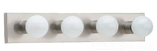 Sea Gull Lighting Bathroom Lighting, 100W, E26 Base, G25, 24" W x 4-1/4" H, 4-Lamp Wall Mount Light Fixture - Brushed Stainless