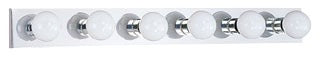 Sea Gull Lighting Bathroom Lighting, 100W, E26 Base, G25, 36"W, 6-Lamp Wall Mount Light Fixture - Chrome