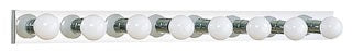 Sea Gull Lighting Bathroom Lighting, 100W, E26 Base, G25, 48"W, 8-Lamp Wall Mount Light Fixture - Chrome