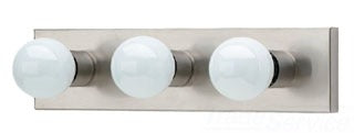 Sea Gull Lighting Bathroom Lighting, 100W, E26 Base, G25, 18" W x 4-1/4" H, 3-Lamp Wall Mount Light Fixture - Brushed Stainless