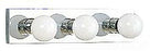 Sea Gull Lighting Bathroom Lighting, 100W, E26 Base, G25, 18" W x 4-1/4" H, 3-Lamp Wall Mount Light Fixture - Chrome