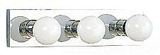 Sea Gull Lighting Bathroom Lighting, 100W, E26 Base, G25, 18" W x 4-1/4" H, 3-Lamp Wall Mount Light Fixture - Chrome