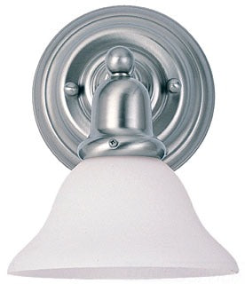 Sea Gull Lighting Bathroom Lighting, 13W, GU24, Compact Fluorescent, 7-1/2" W x 10-1/4" H, 1-Lamp Wall Mount Light Fixture - Brushed Nickel