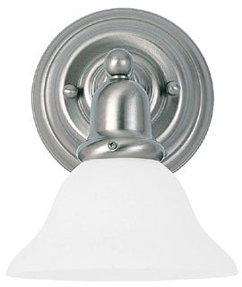 Sea Gull Lighting Bathroom Lighting, 100W, E26 Base, A19 Incandescent, 18" W x 10-1/4" H, 1-Lamp Wall Mount Light Fixture - Brushed Nickel