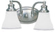 Sea Gull Lighting Bathroom Lighting, 100W, E26 Base, A19 Incandescent, 13" W x 7-3/4" H, 2-Lamp Wall Mount Light Fixture - Two Tone Nickel