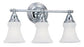 Sea Gull Lighting Bathroom Lighting, 100W, E26 Base, A19 Incandescent, 18-3/4" W x 10-1/2" H, 3-Lamp Wall Mount Light Fixture - Chrome