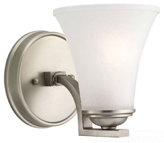 Sea Gull Lighting 41375-965 Wall Sconce, 100W, A19 Incandescent, E26 Base, 5-1/2" W x 6-3/4" H, w/ 7-1/2" Extension - Antique Brushed Nickel
