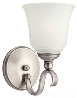 Sea Gull Lighting 41380-965 Wall Sconce, 100W, A19 Incandescent, E26 Base, 6" W x 10-1/2" H, w/ 8-1/4" Extension - Antique Brushed Nickel