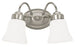 Sea Gull Lighting Bathroom Lighting, 100W, E26 Base, A19 Incandescent, 12" W x 8-1/4" H, 2-Lamp Wall Mount Light Fixture - Brushed Nickel