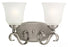 Sea Gull Lighting Bathroom Lighting, 100W, E26 Base, A19 Incandescent, 15-1/4" W x 10-1/2" H, 2-Lamp Wall Mount Light Fixture - Antique Brushed Nickel