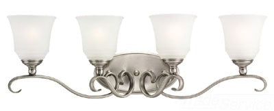 Sea Gull Lighting Bathroom Lighting, 100W, E26 Base, A19 Incandescent, 31-1/2" W x 10-1/2" H, 4-Lamp Wall Mount Light Fixture - Antique Brushed Nickel