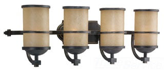 Sea Gull Lighting Bathroom Lighting, 100W, E26 Base, A19 Incandescent, 31" W x 10-1/2" H, 4-Lamp Wall Mount Light Fixture - Flemish Bronze