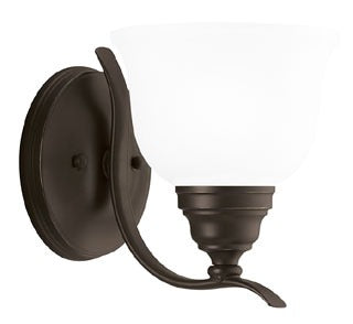 Sea Gull Lighting 44625-782 Wall Sconce, 100W, A19 Incandescent, E26 Base, 6-1/2" W x 7-3/4" H, w/ 8-1/4" Extension - Heirloom Bronze