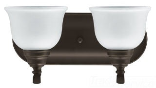 Sea Gull Lighting Bathroom Lighting, 13W, GU24, Compact Fluorescent, 15-1/4" W x 7-3/4" H, 2-Lamp Wall Mount Light Fixture - Heirloom Bronze