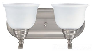 Sea Gull Lighting Bathroom Lighting, 13W, GU24, Compact Fluorescent, 15-1/4" W x 7-3/4" H, 2-Lamp Wall Mount Light Fixture - Brushed Nickel