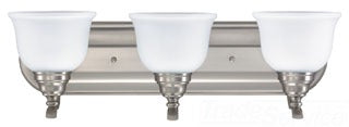 Sea Gull Lighting Bathroom Lighting, 13W, GU24, Compact Fluorescent, 23-3/4" W x 7-3/4" H, 3-Lamp Wall Mount Light Fixture - Brushed Nickel