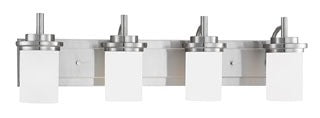 Sea Gull Lighting Bathroom Lighting, 100W, E26 Base, A19 Incandescent, 32" W x 9-1/4" H, 4-Lamp Wall Mount Light Fixture - Brushed Nickel