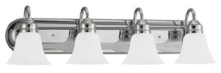 Sea Gull Lighting Bathroom Lighting, 100W, E26 Base, A19 Incandescent, 32-1/2" W x 9" H, 4-Lamp Wall Mount Light Fixture - Chrome