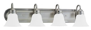 Sea Gull Lighting Bathroom Lighting, 100W, E26 Base, A19 Incandescent, 32-1/2" W x 9" H, 4-Lamp Wall Mount Light Fixture - Antique Brushed Nickel