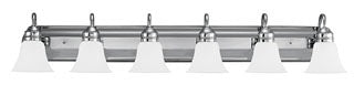 Sea Gull Lighting Bathroom Lighting, 100W, E26 Base, A19 Incandescent, 50" W x 9" H, 6-Lamp Wall Mount Light Fixture - Chrome