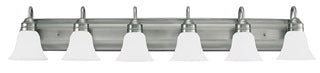 Sea Gull Lighting Bathroom Lighting, 100W, E26 Base, A19 Incandescent, 50" W x 9" H, 6-Lamp Wall Mount Light Fixture - Antique Brushed Nickel