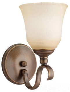 Sea Gull Lighting 49380BLE-829 Wall Sconce, 13W, Compact Fluorescent, GU24, 6" W x 10-1/2" H, w/ 8-1/4" Extension - Russet Bronze