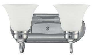 Sea Gull Lighting Bathroom Lighting, 13W, GU24, Compact Fluorescent, 15-1/4" W x 9" H, 2-Lamp Wall Mount Light Fixture - Chrome
