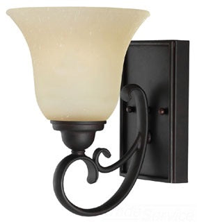 Sea Gull Lighting Bathroom Lighting, 100W, E26 Base, A19 Incandescent, 7" W x 10-1/4" H, 1-Lamp Wall Mount Light Fixture - Chestnut Bronze