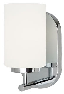Sea Gull Lighting Bathroom Lighting, 100W, E26 Base, A19 Incandescent, 4-3/4" W x 8-3/4" H, 1-Lamp Wall Mount Light Fixture - Chrome